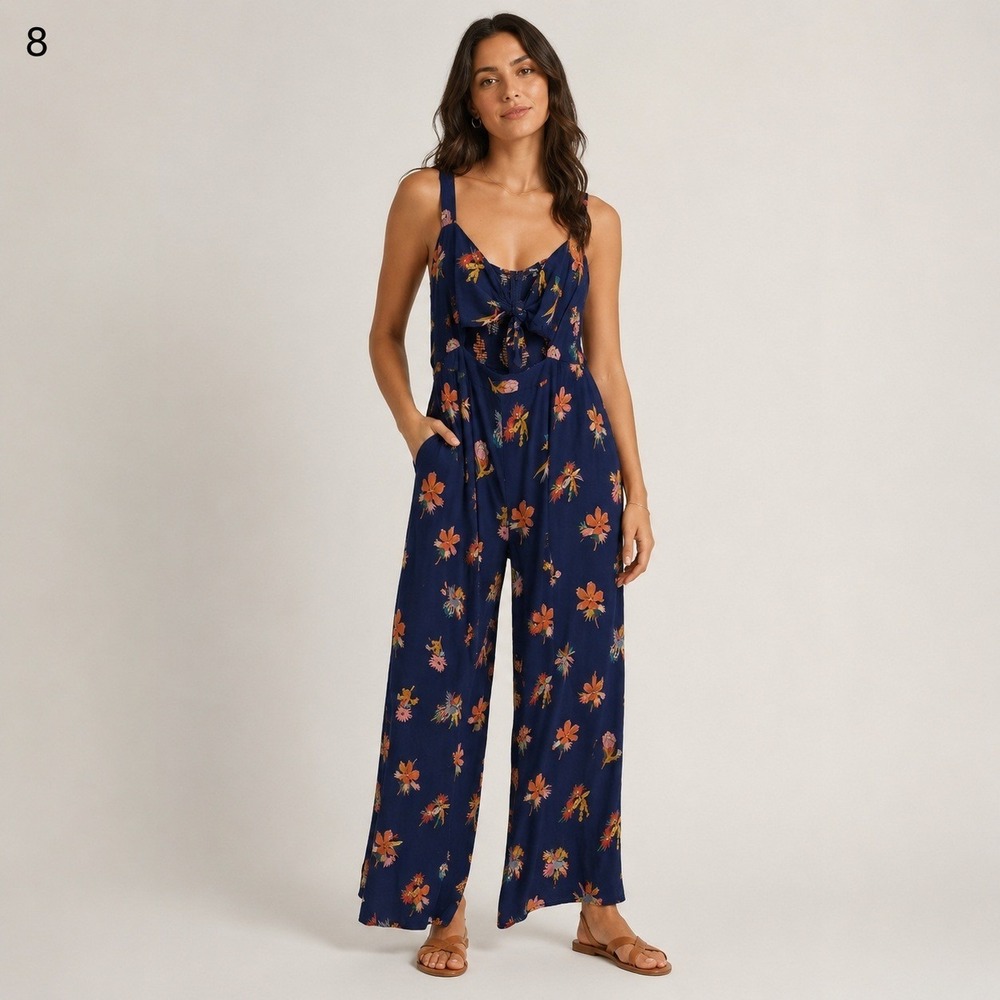 Madewell Plumeria Cutout Jumpsuit in Bird of Paradise Women Plus 24 Blue Viscose